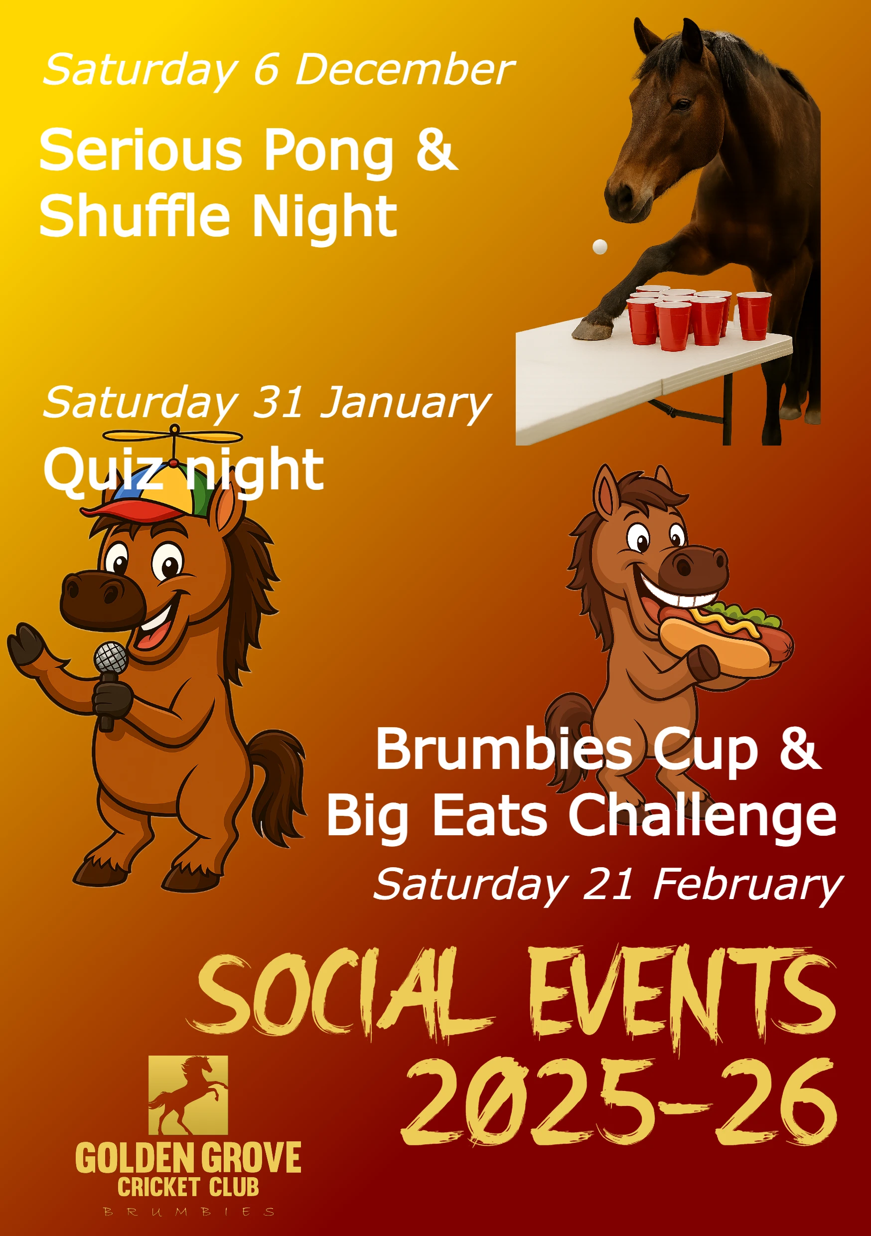 Social events 2025-26